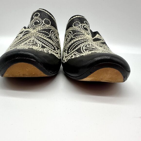 Jessica Bennett leather Mule 8 Embroidered Black Bootie Festival Cosplay - Picture 8 of 8